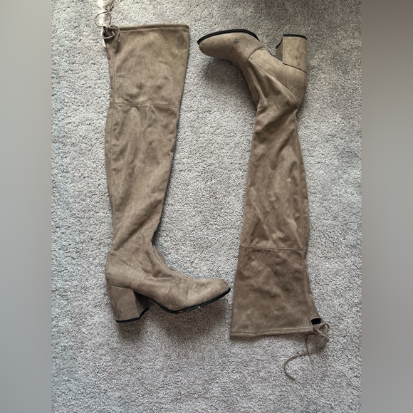 Women’s Size 10 Beige Tan Suede Thigh High Boots - Picture 8 of 8